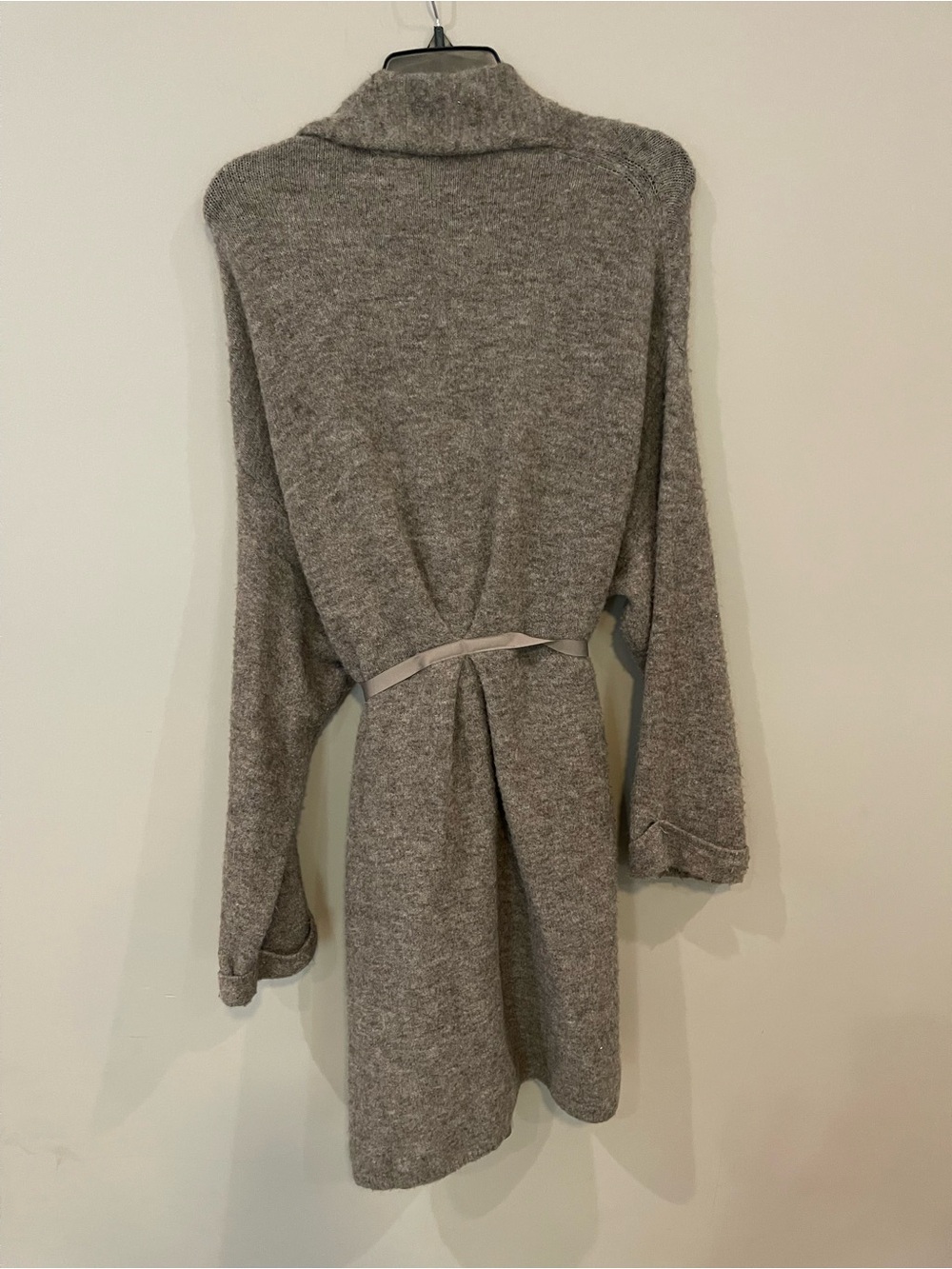 Anthropologie Moth Gray Wrap Cardigan with Tie Belt - Picture 4 of 6